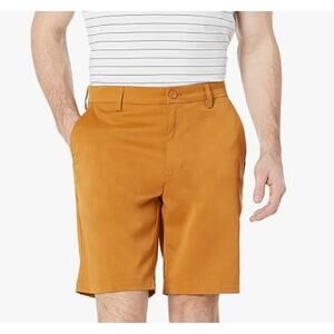 Mens Classic-Fit Moisture-Wicking Stretch Golf Shorts sz 14 NEW dark khaki brown